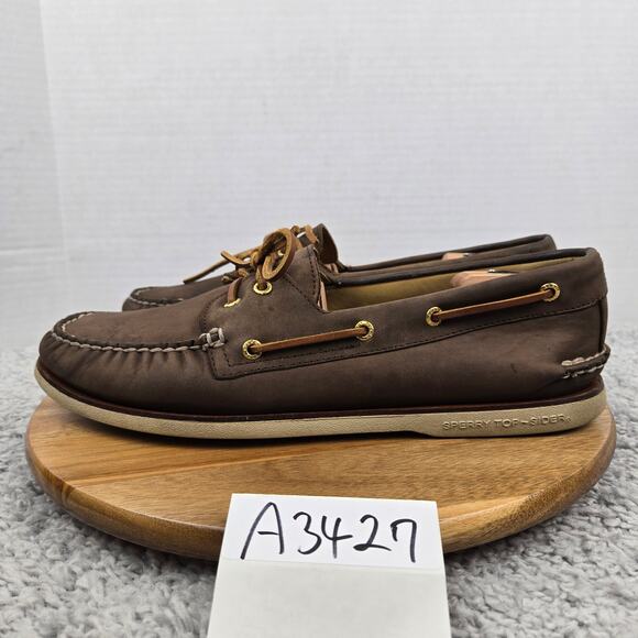 Sperry Top Sider Gold Cup Brown Leather 2-Eye Casual Daily Boat Shoe Men 13 - Picture 1 of 13